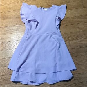 Chic Lilac Kids Dress with Flutter Sleeves